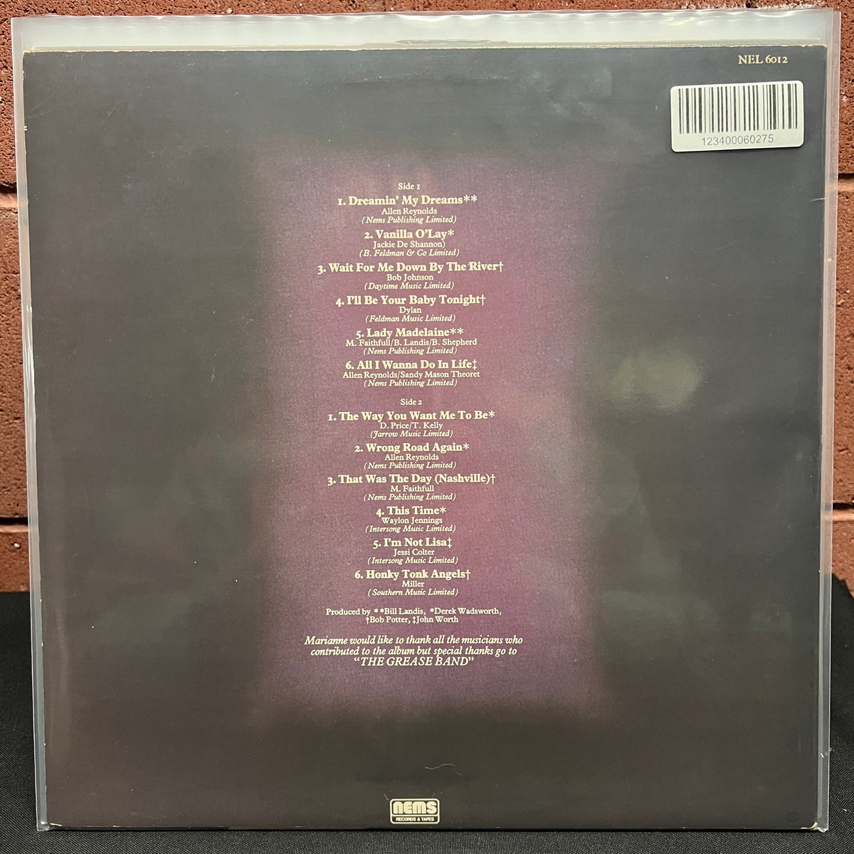 Used Vinyl: Marianne Faithfull "As Tears Go By" LP (1978 US pressing)