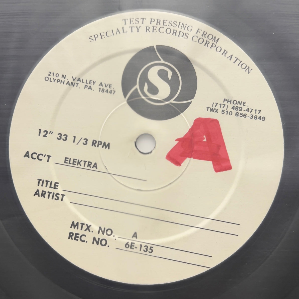 The Cars - The Cars - Test Pressing LP