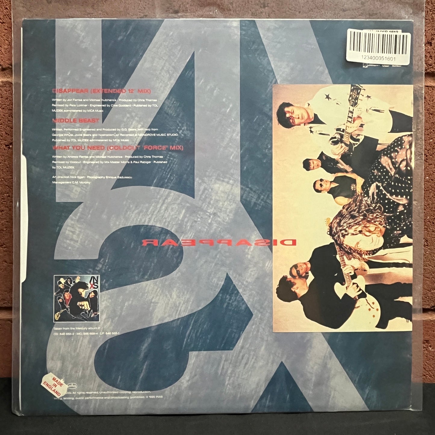 Used Vinyl: INXS "Disappear" 12" (1990 UK Press)