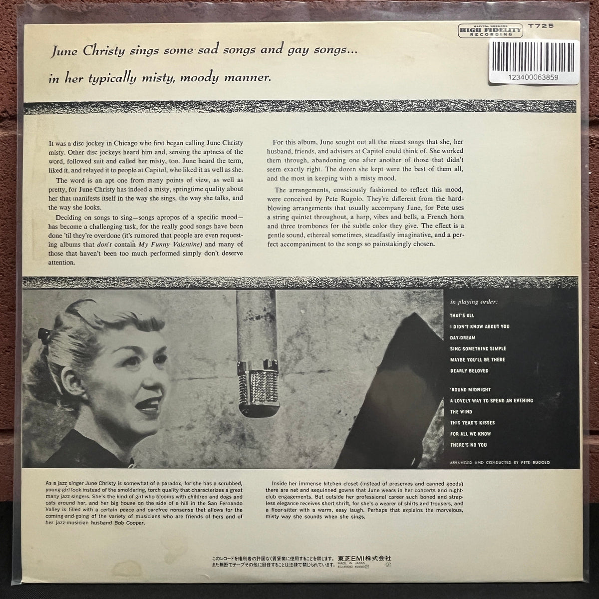 Used Vinyl: June Christy "The Misty Miss Christy" LP (Japanese Press)