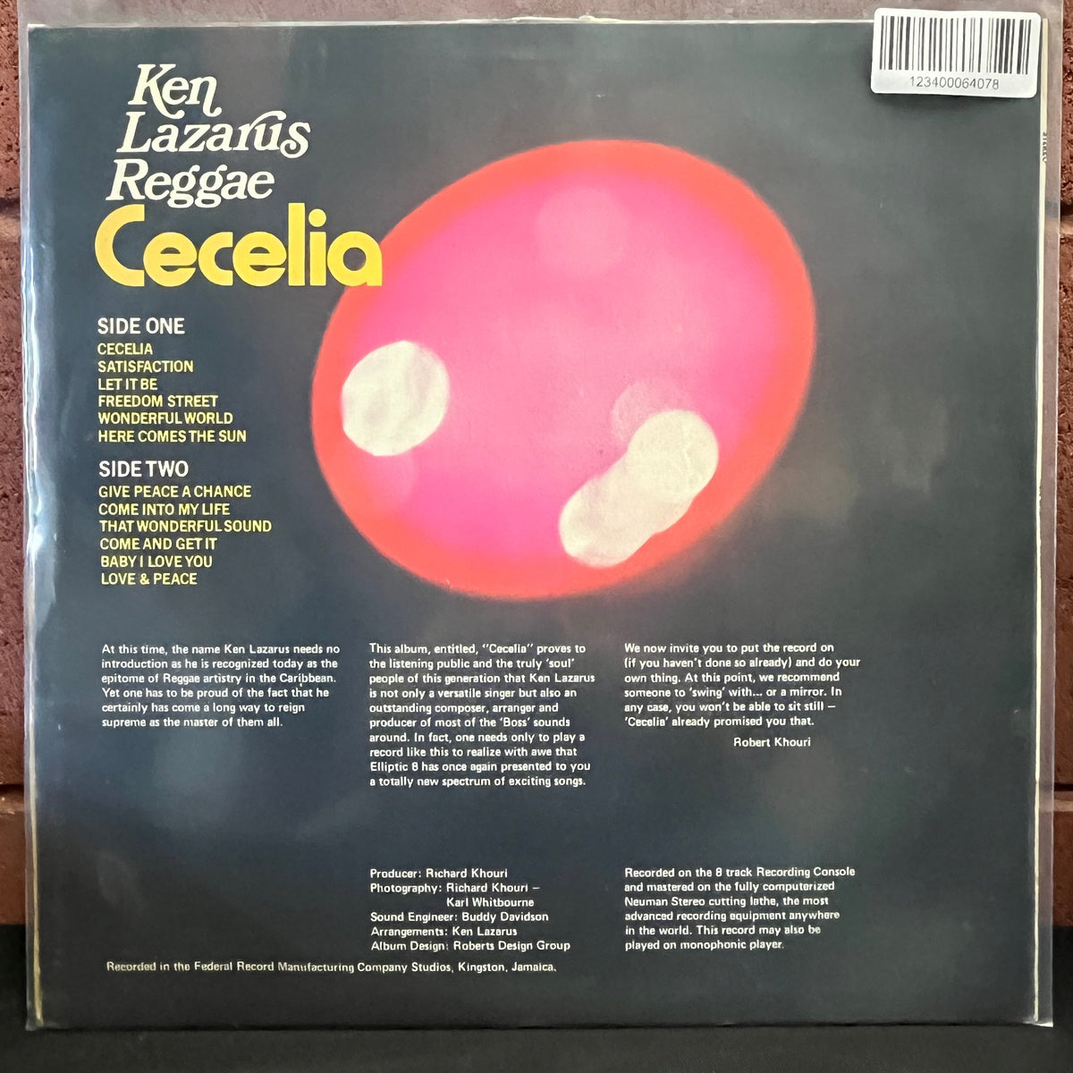 Used Vinyl: Ken Lazarus "Cecelia" LP (1970 Jamaican Press)