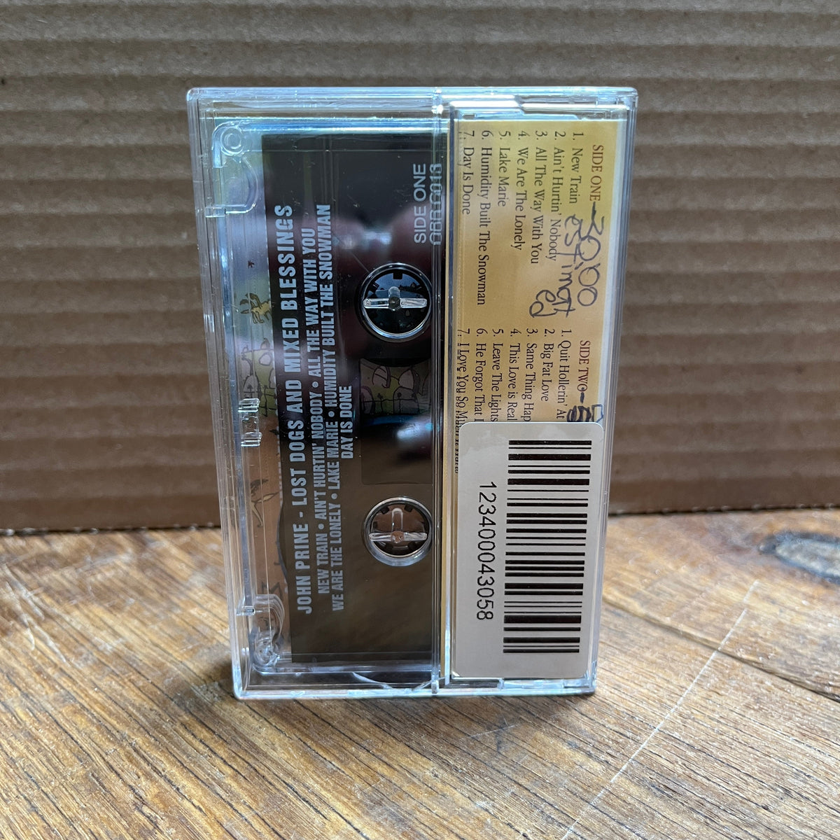 Used Cassette: John Prine "Lost Dogs + Mixed Blessings" Tape