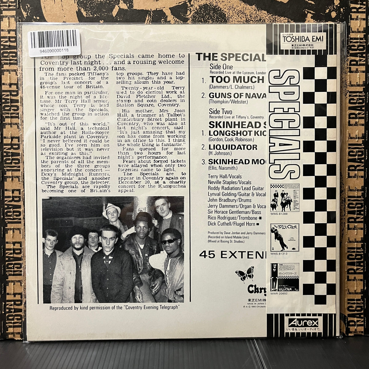 Used Vinyl: The Specials "Too Much Too Young" 12 EP (Japanese Press)