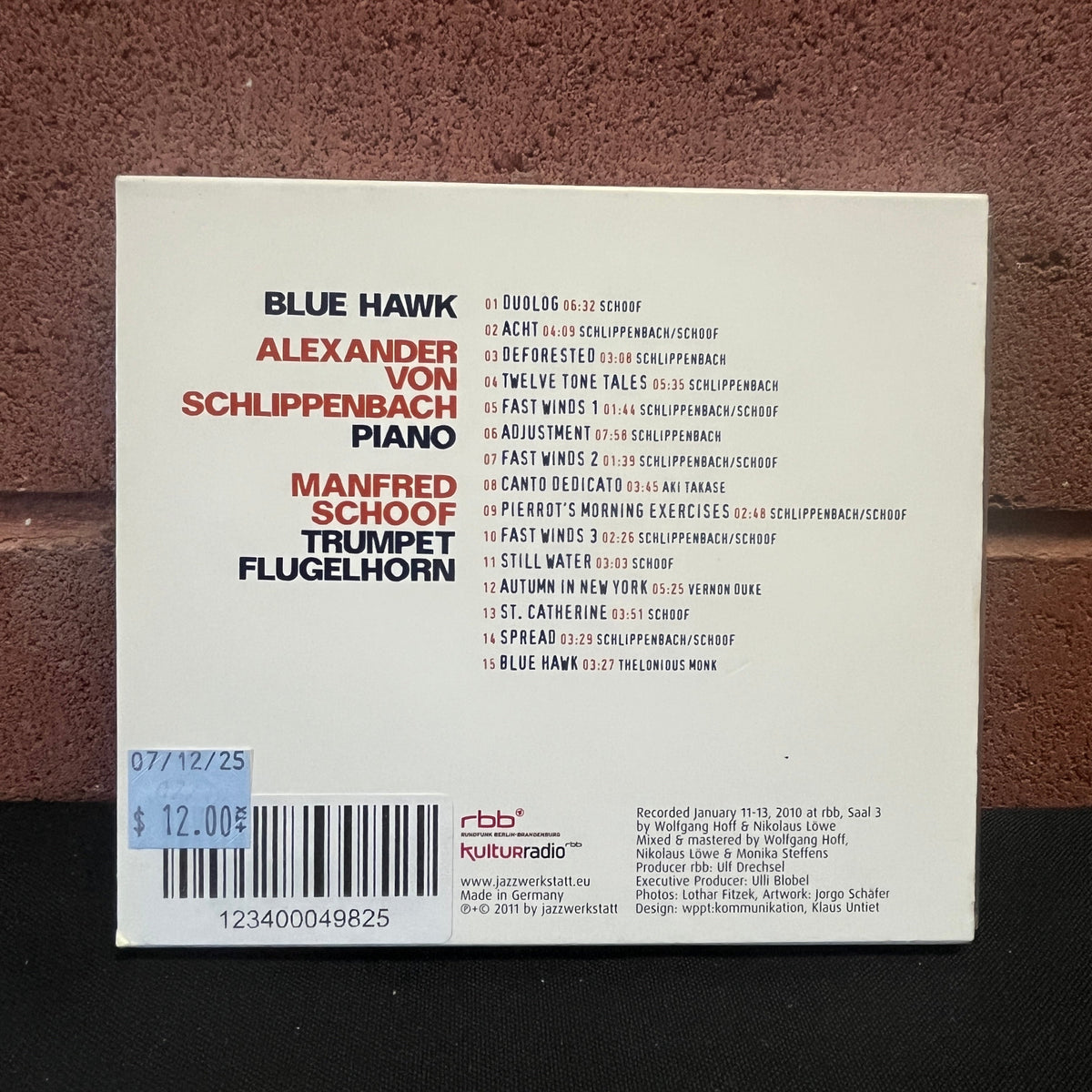 Used CD: Alexander von Schlippenbach & Manfred Schoof "Blue Hawk" CD