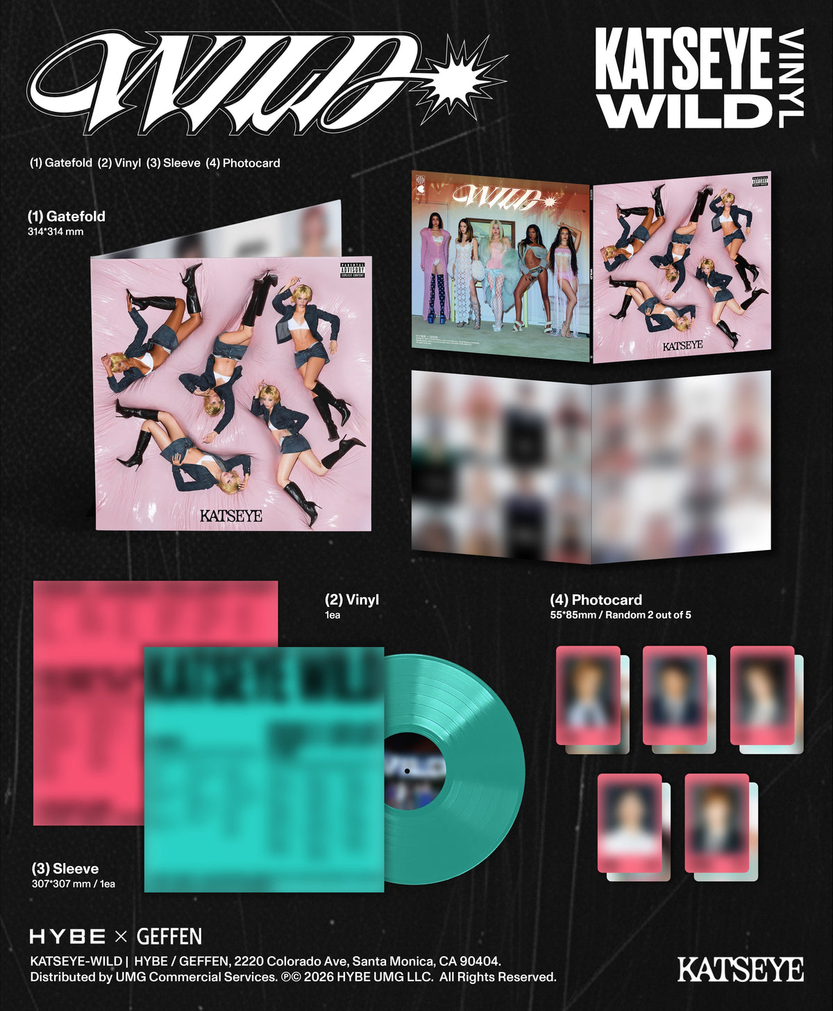 PRE-ORDER: Katseye "Wild" 12" EP (Indie Exclusive Aquamarine Vinyl)