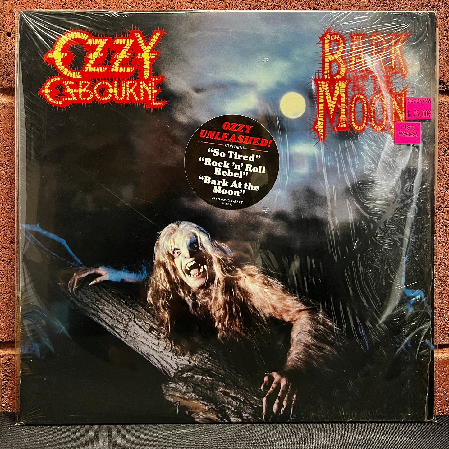 Used Vinyl: Ozzy Osbourne "Bark At The Moon" LP (1983 US Press in shrink w/hype Issue)