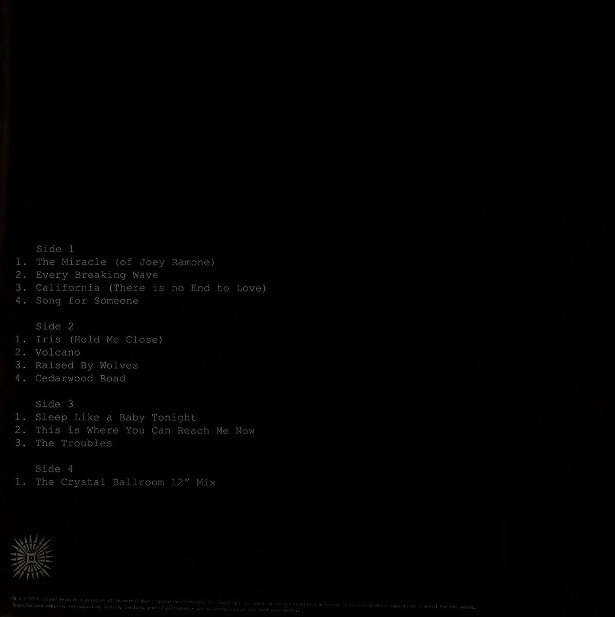 U2/Songs of Innocence [LP]