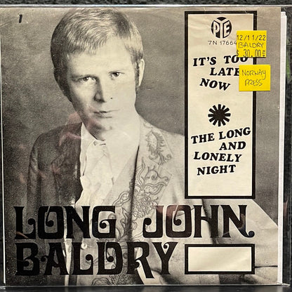 USED VINYL: Long John Baldry “It's Too Late Now / The Long And Lonely Night” 7" (Norway Press)