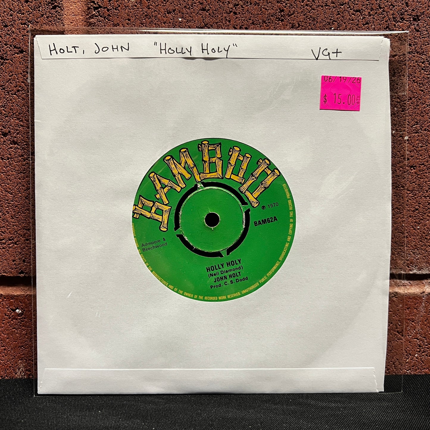 Used Vinyl: John Holt "Holly Holy" 7"