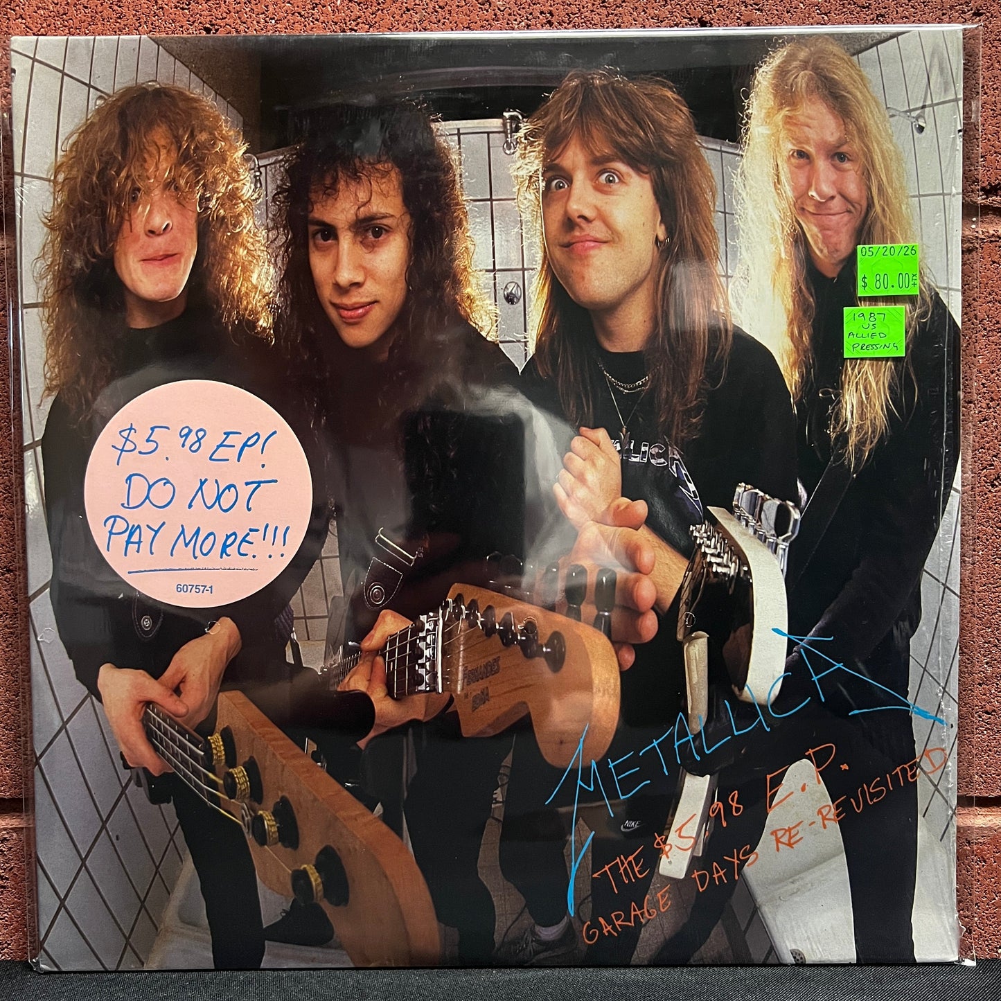 Used Vinyl: Metallica "The $5.98 E.P. - Garage Days Re-Revisited" 12" EP (1987 US Press Allied Plant In Shrink w/ Hype Sticker!)