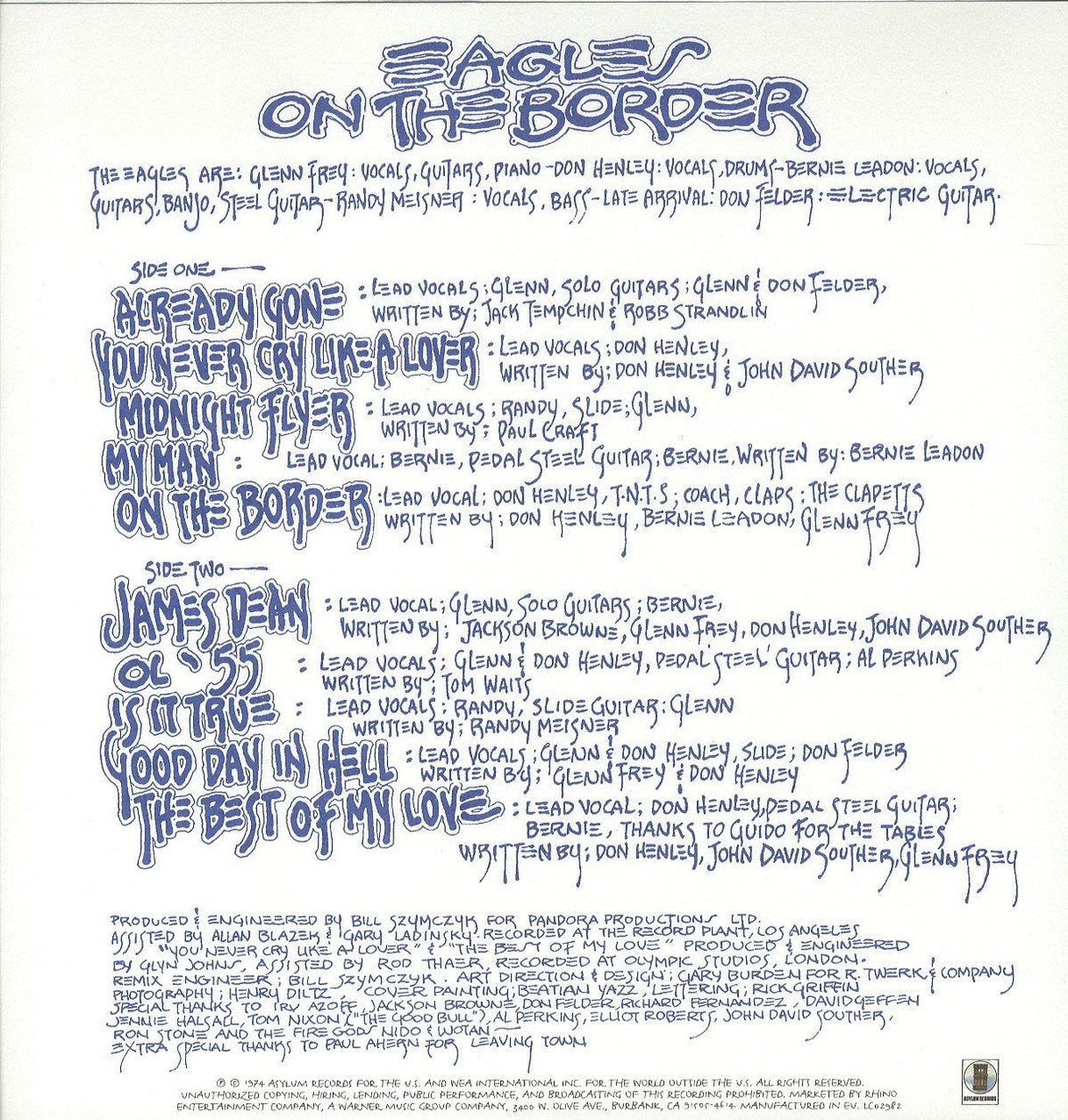 Eagles/On the Border [LP]