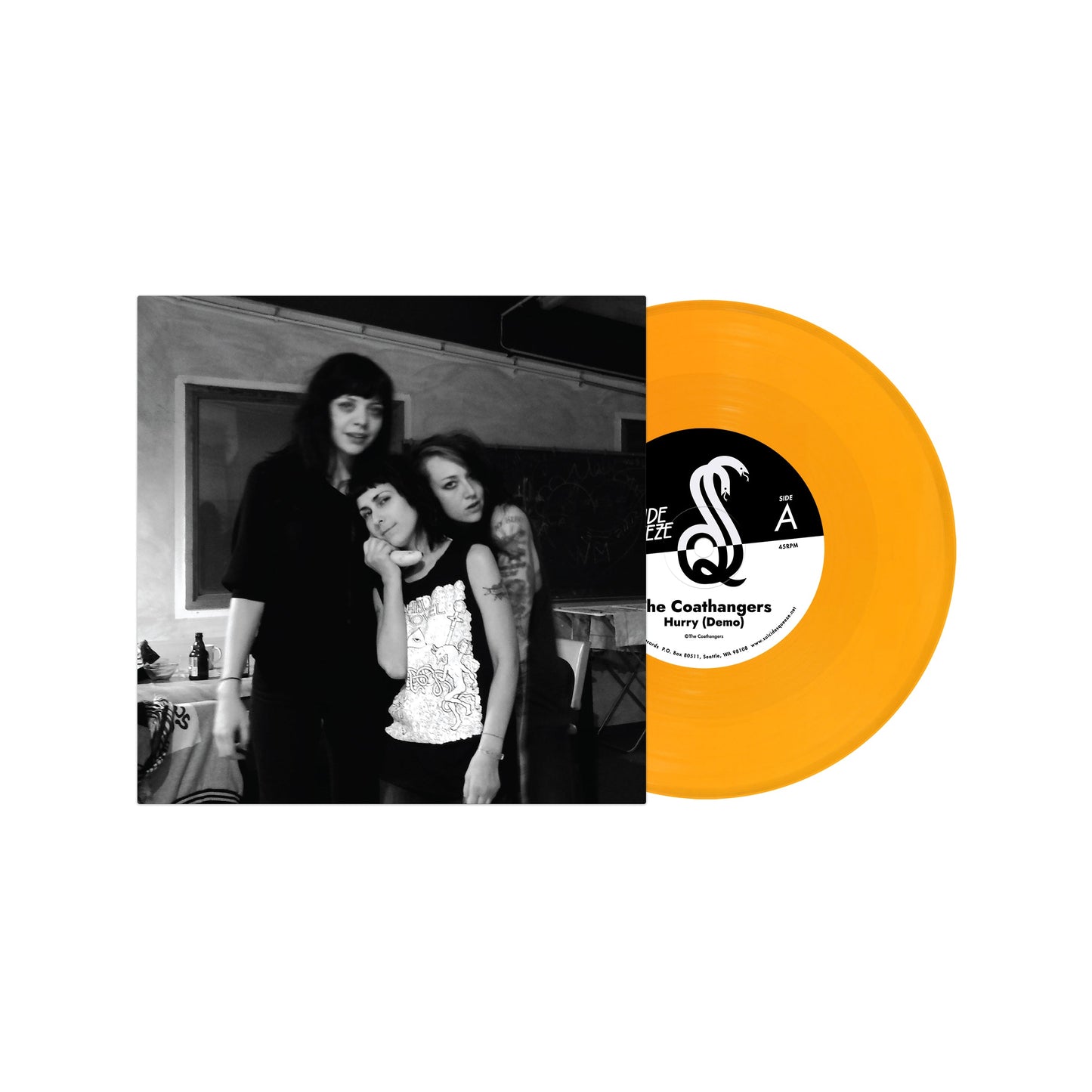 The Coathangers "Hurry (Demo) b/w Drifter (Demo)" 7" (Transparent Orange Vinyl)