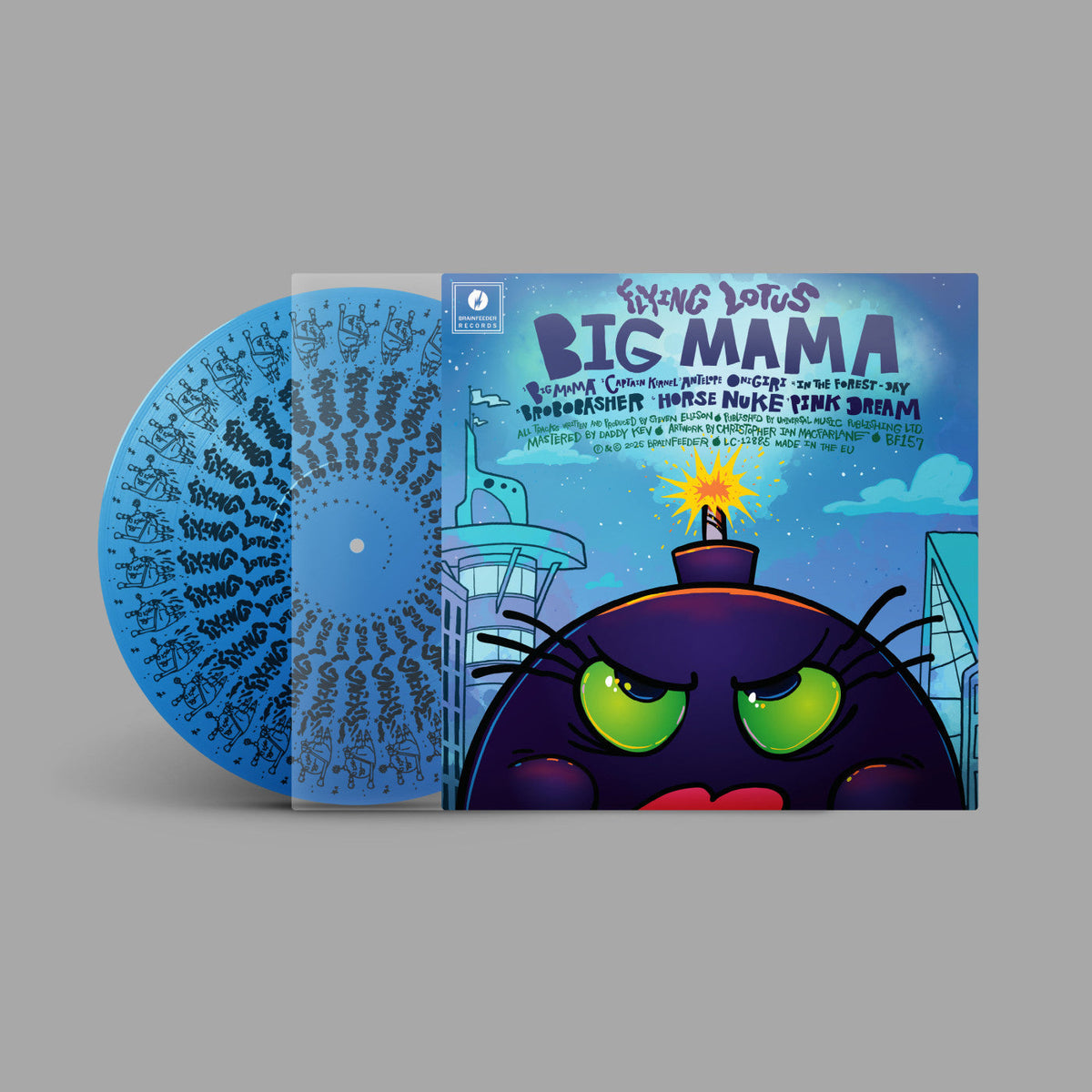 Flying Lotus "BIG MAMA" 12" EP (Indie Exclusive Sky Blue Vinyl, Screen Printed B-Side)