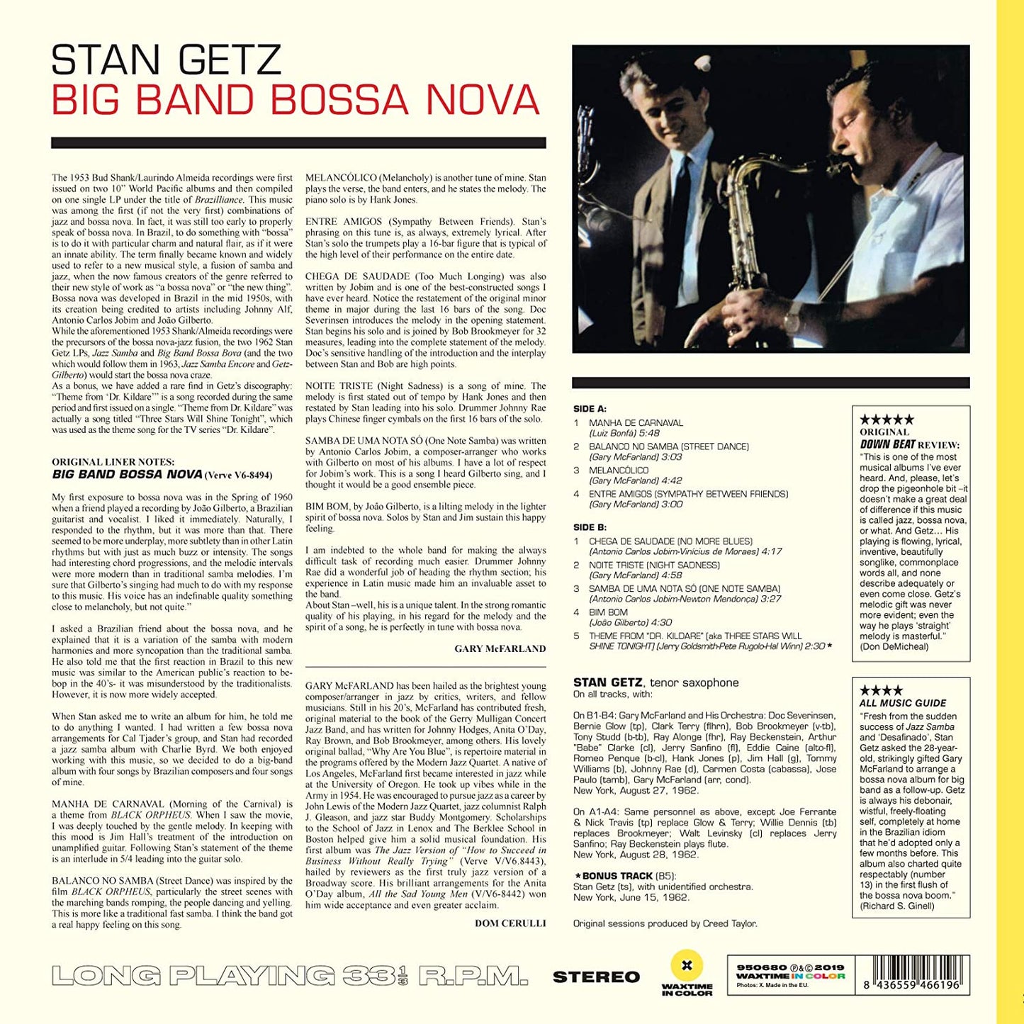 Getz, Stan/Big Band Bossa Nova (Yellow Vinyl) [LP]