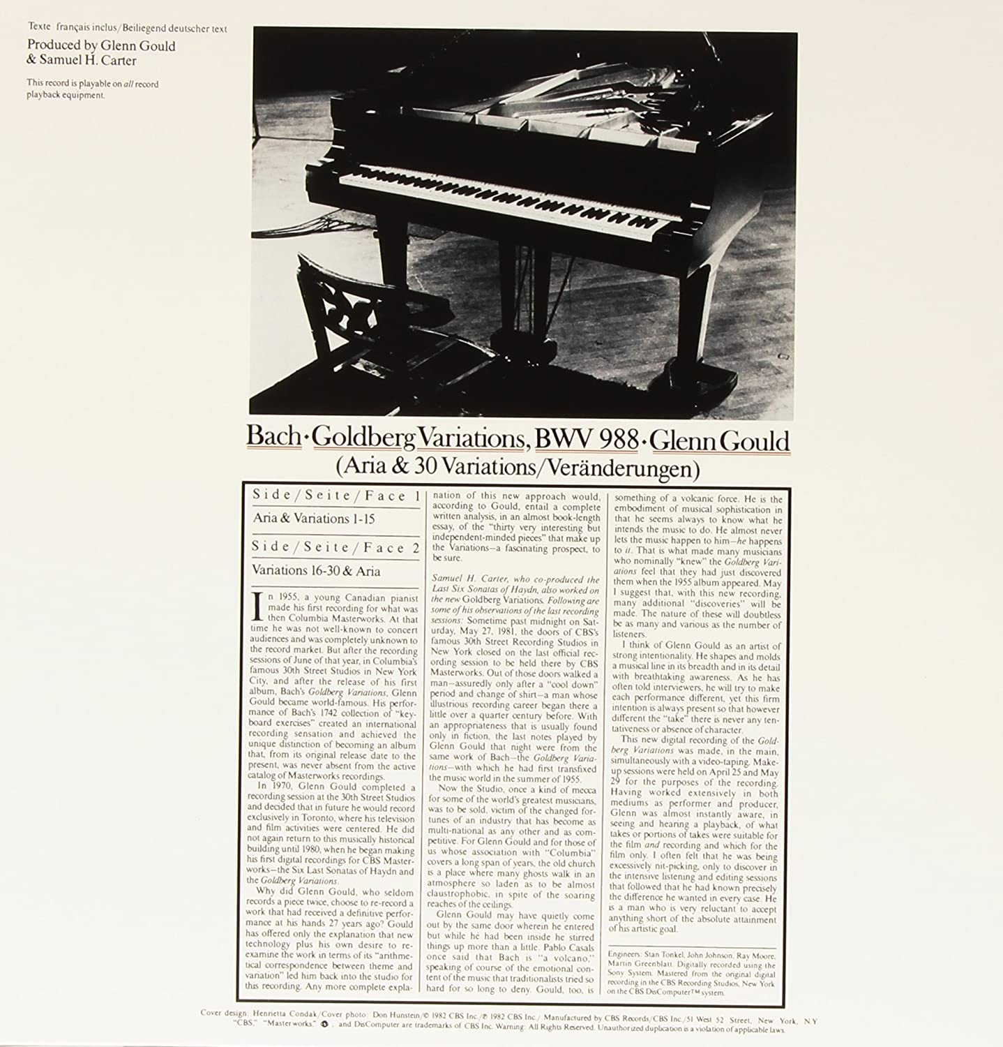 Gould, Glenn/J.S. Bach: Goldberg Variations [LP]