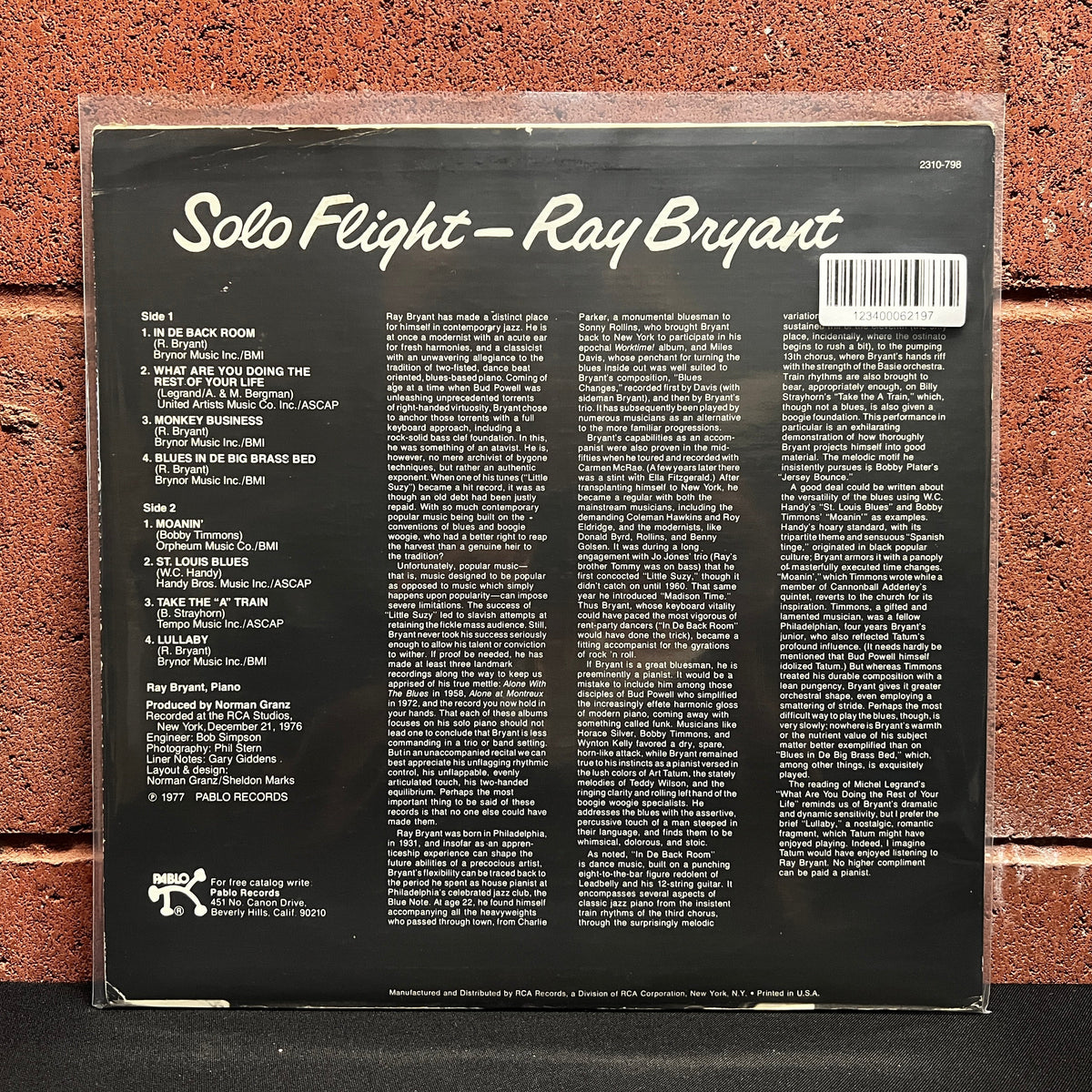 Used Vinyl: Ray Bryant "Solo Flight" LP