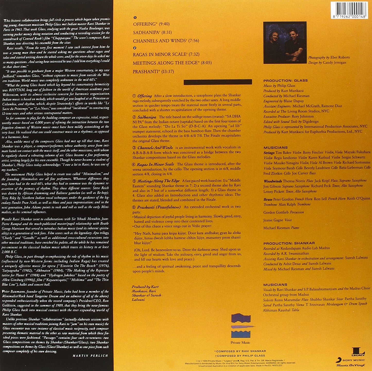 Glass, Philip & Shankar, Ravi/Passages [LP]