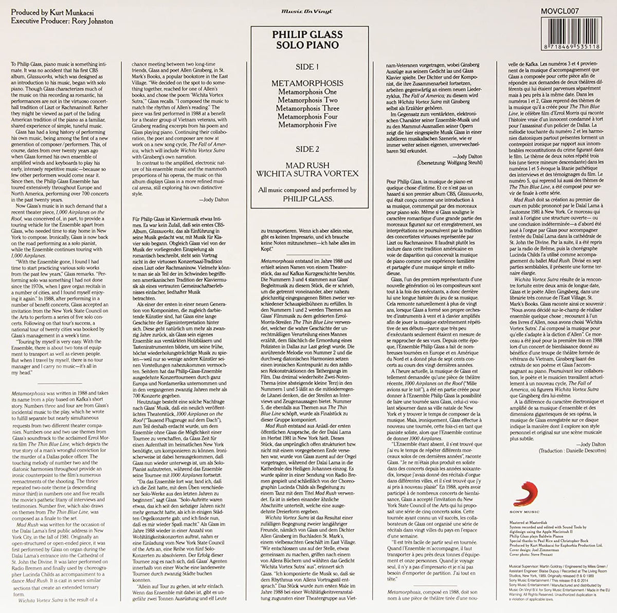 Glass, Philip/Solo Piano [LP]
