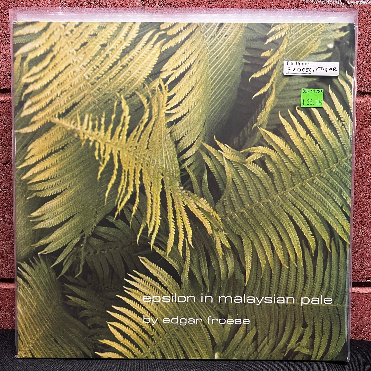 Used Vinyl: Edgar Froese "Epsilon in Malaysian Pale" LP (70's or 80's UK pressing)