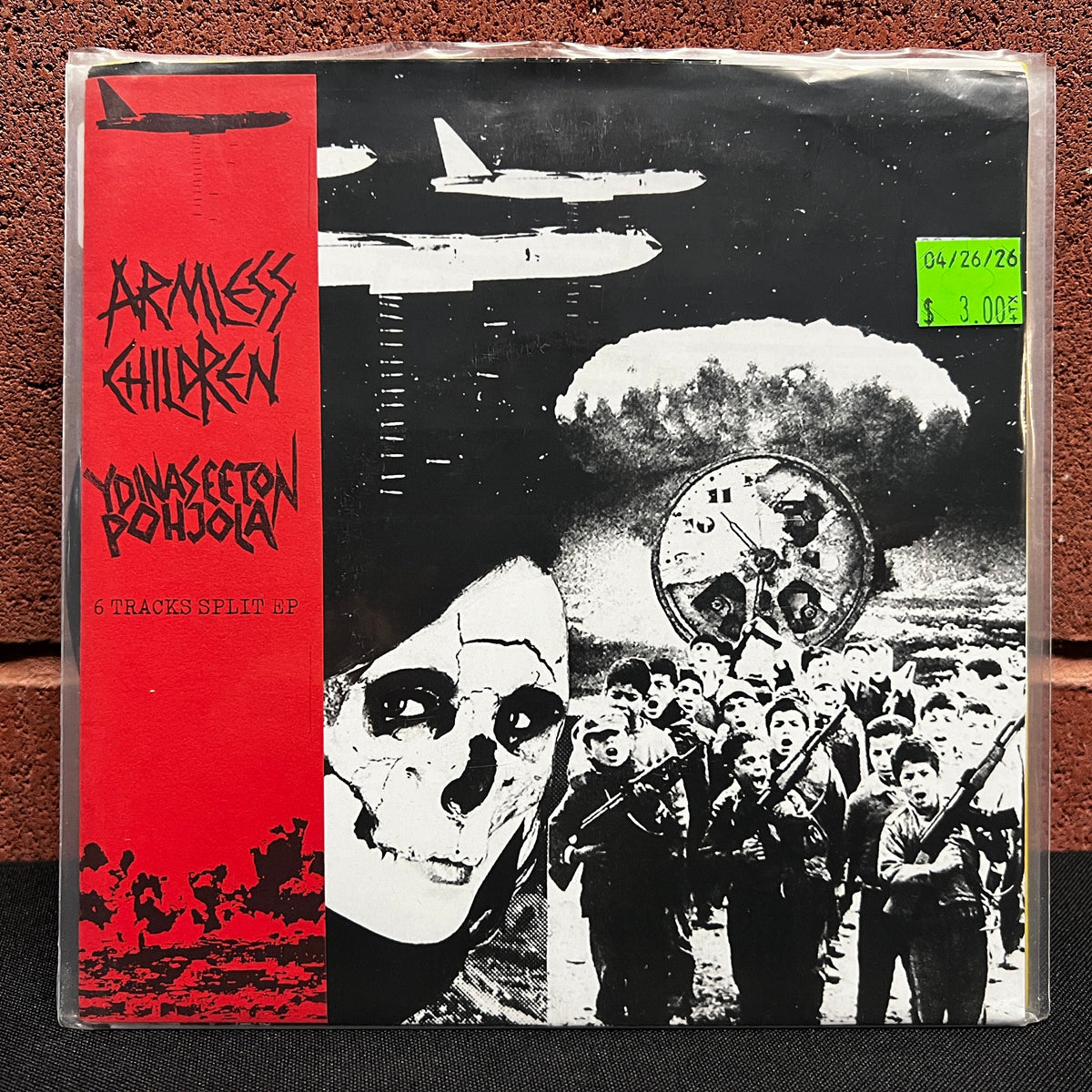 Used Vinyl: Armless Children / Ydinaseeton Pohjola "Split" 7" (Red Vinyl)