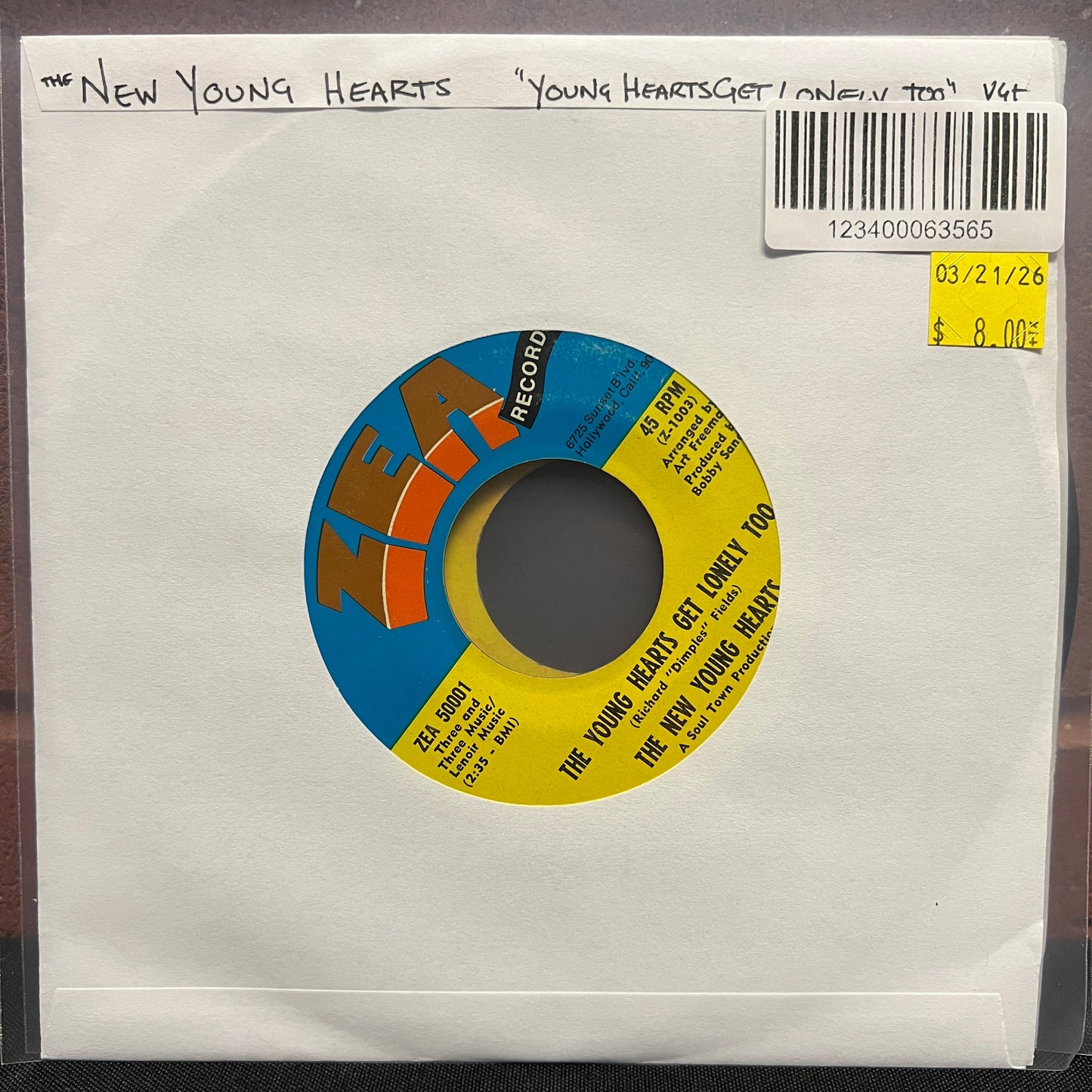 Used Vinyl: The New Young Hearts "The Young Hearts Get Lonely Too" 7"