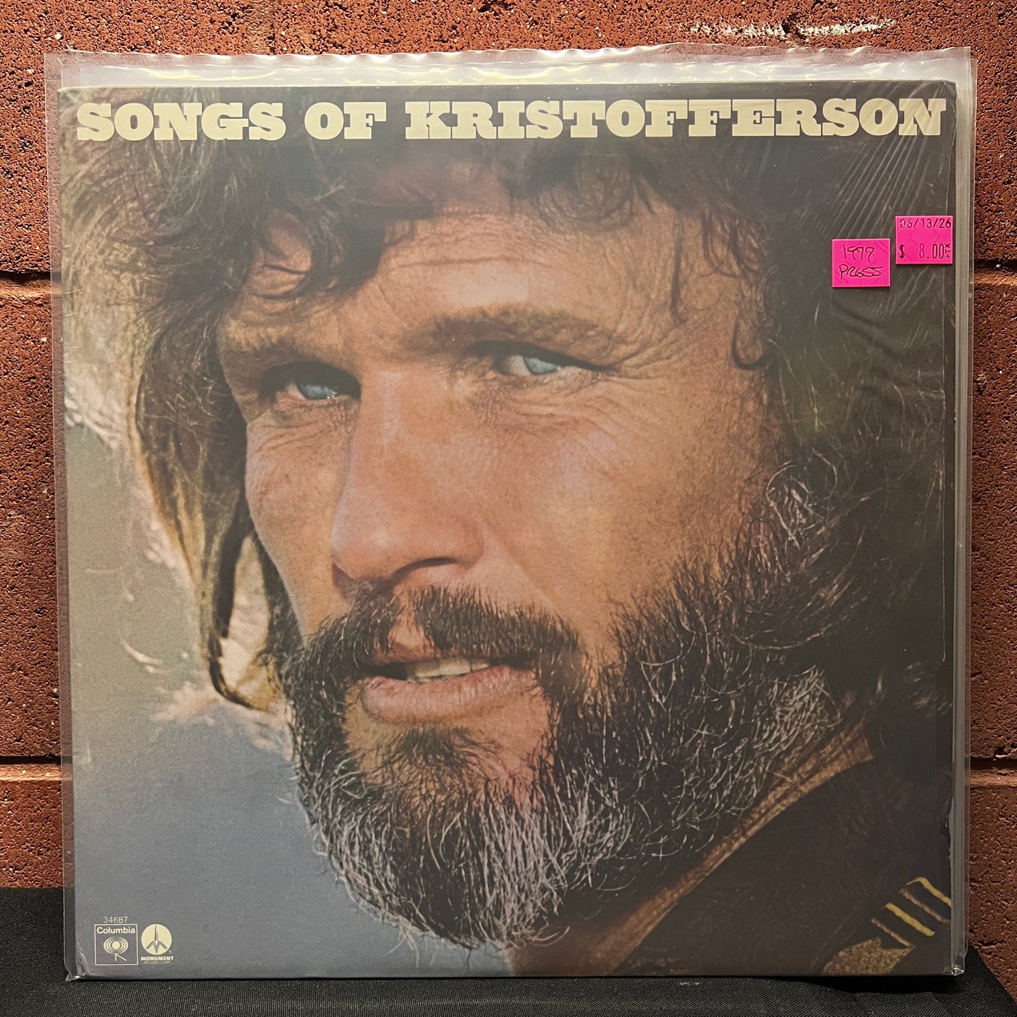 Used Vinyl: Kris Kristofferson ‎"Songs Of Kristofferson" LP (1977 Press)