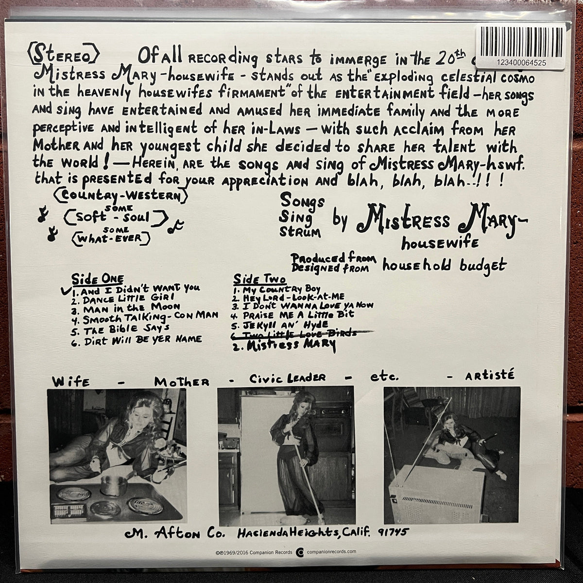 Used Vinyl: Mistress Mary "Housewife" LP (2016 Press)