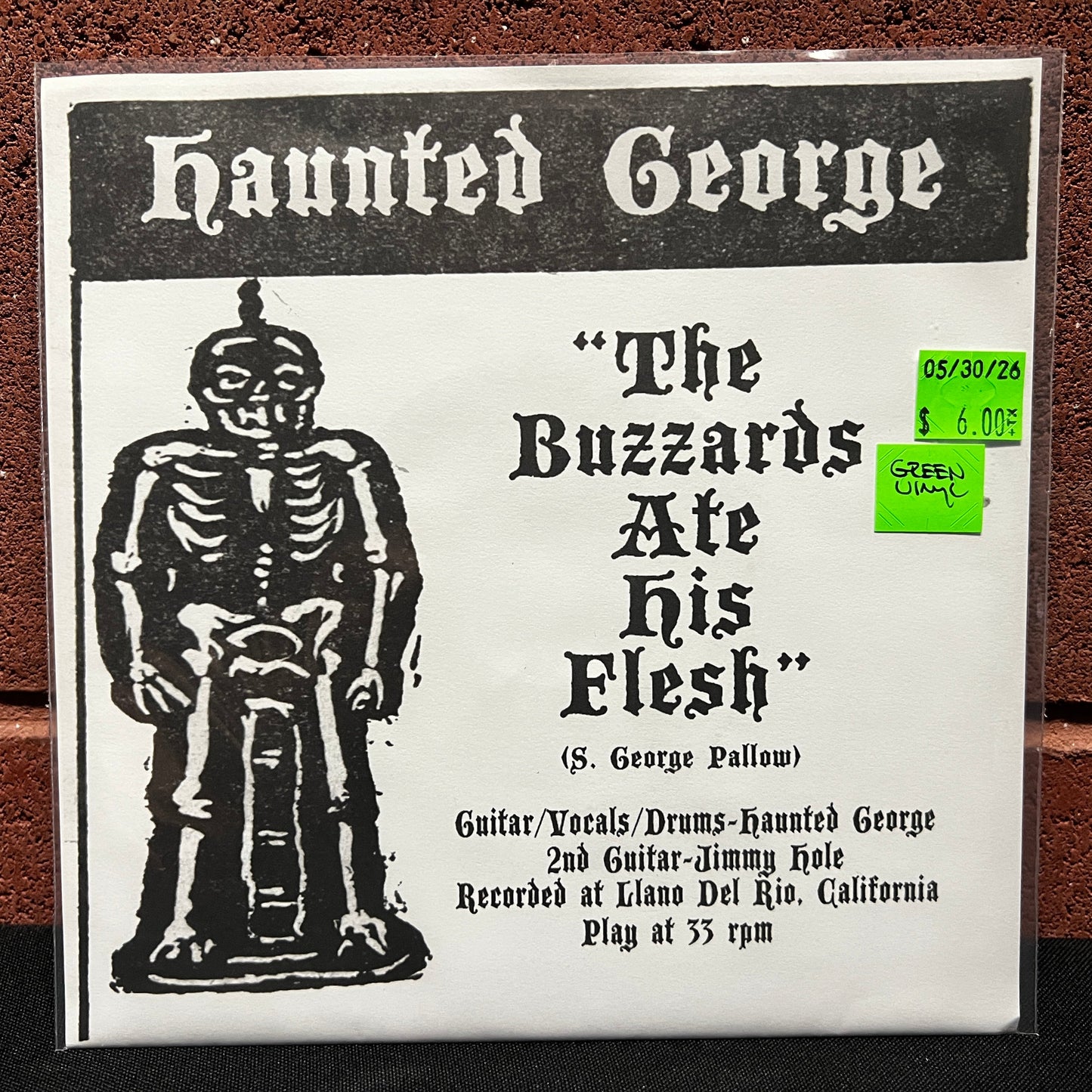 Used Vinyl: Haunted George "The Buzzards Ate His Flesh" 7" (2008 Press - Green Vinyl)