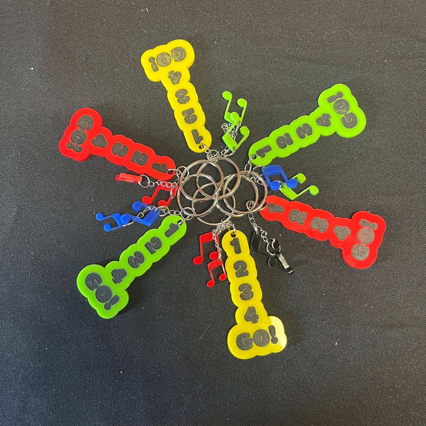 1-2-3-4 Go! Records Keychain, Assorted styles