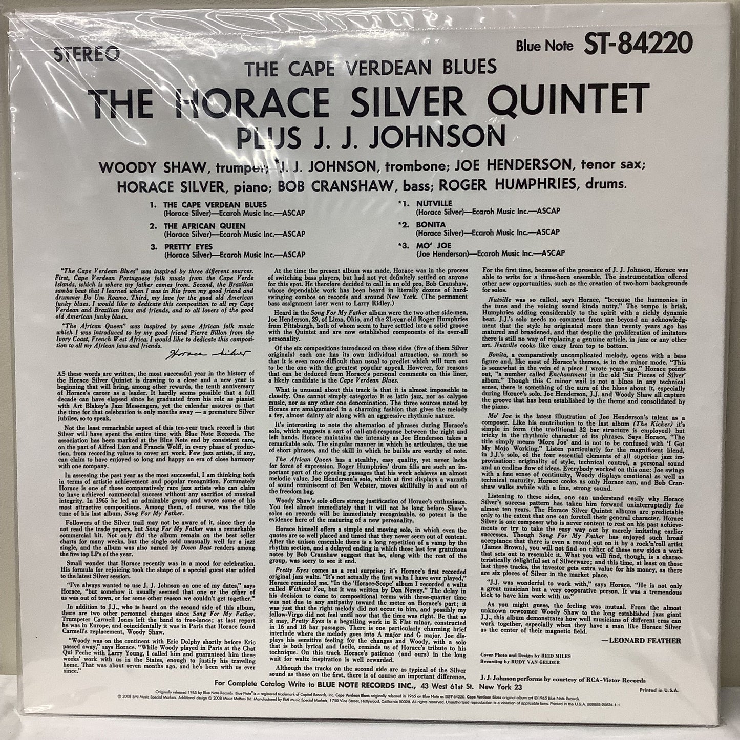 Horace Silver - The Cape Verdean Blues - Blue Note Music Matters LP
