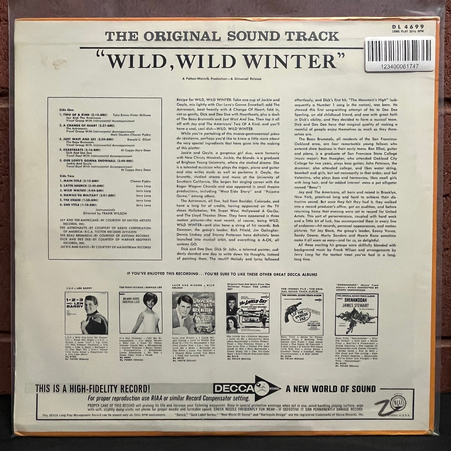 Used Vinyl: V/A "Wild, Wild Winter (Original Sound Track Album)" LP (1965 Press)