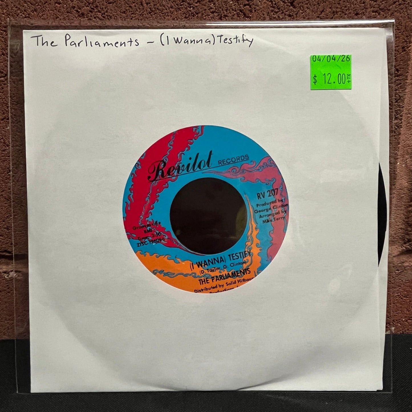 Used Vinyl: The Parliaments "(I Wanna) Testify / I Can Feel The Ice Melting" 7" (1967 Mono Press)