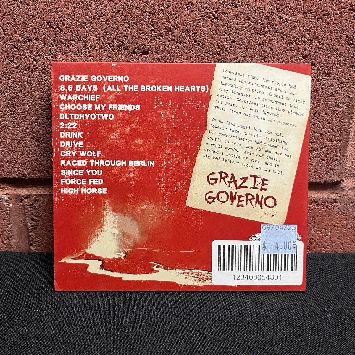 Used CD: The Bar Stool Preachers ‎"Grazie Governo" CD