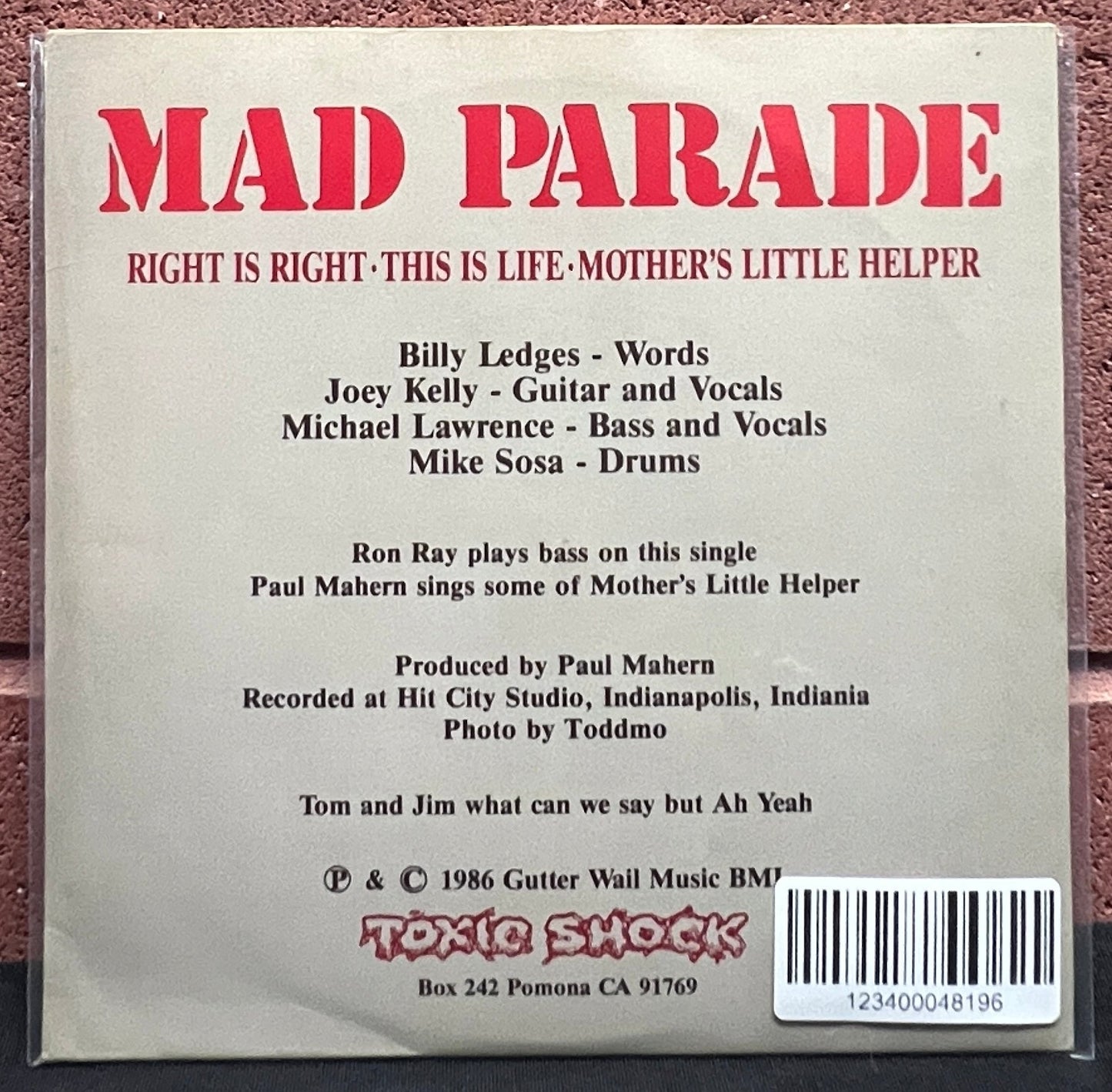Used Vinyl: Mad Parade "Right Is Right" 7"