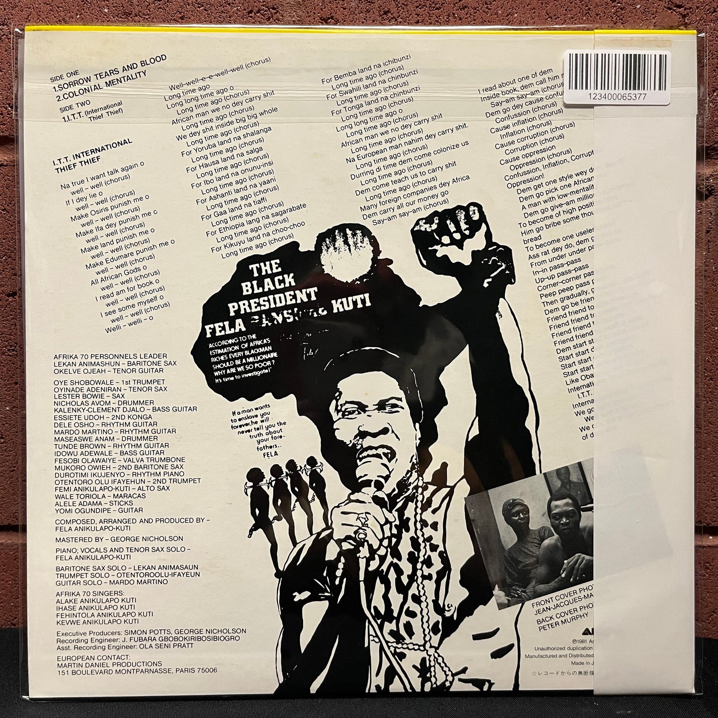 Used Vinyl: Fela Kuti "Black President" LP (1981 Japanese White Label Promo)