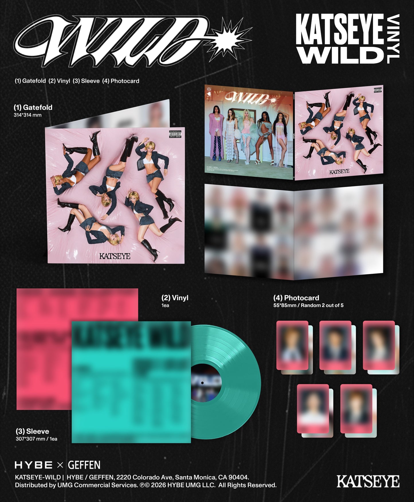 PRE-ORDER: Katseye "Wild" 12" EP (Indie Exclusive Aquamarine Vinyl)