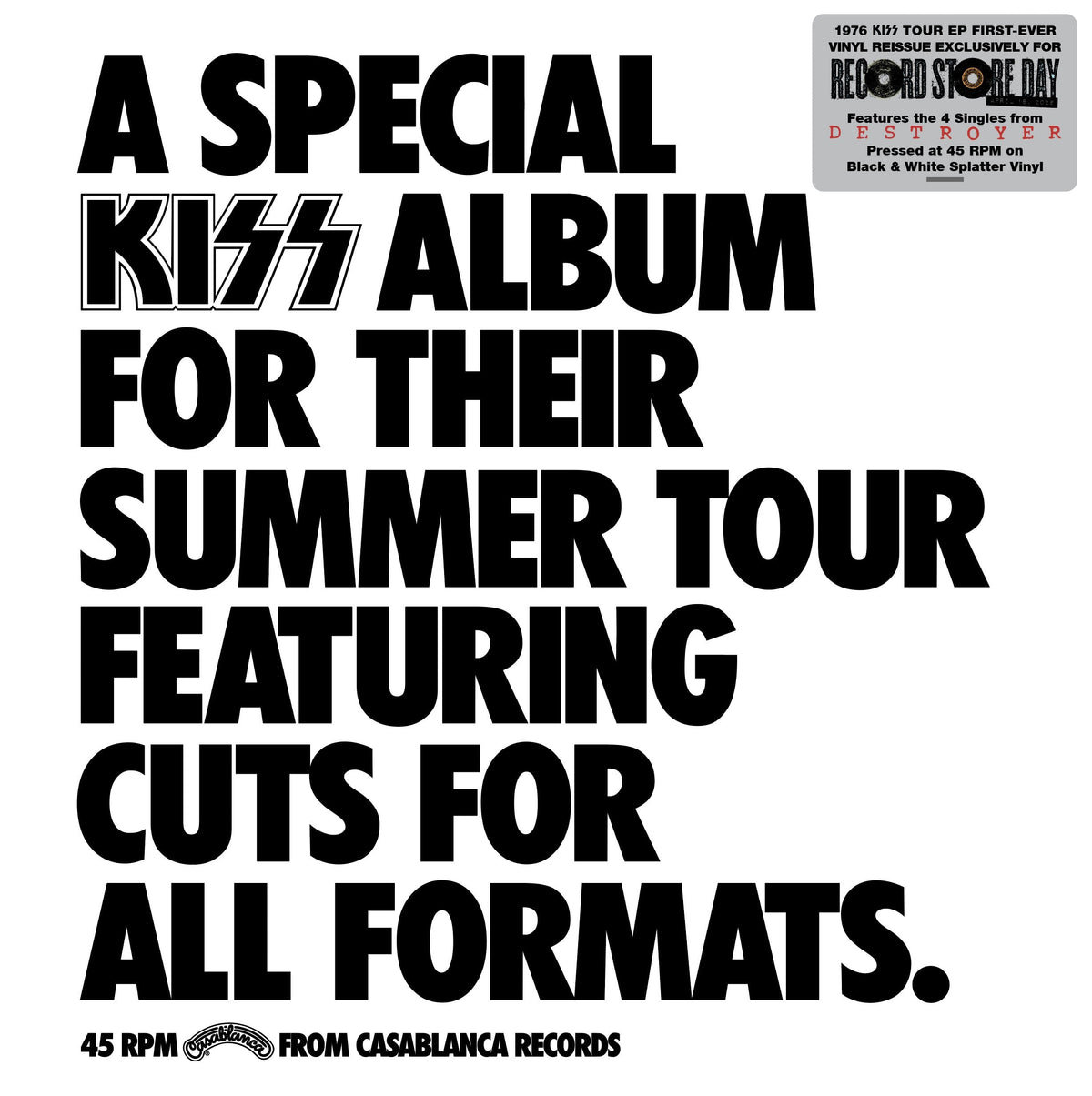 Kiss "Special Kiss Tour" LP (Splatter Vinyl) (RSD 2026)