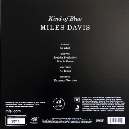 Miles Davis - Kind Of Blue - Numbered MFSL 45RPM 2LP Box Set (2015 Pressing)