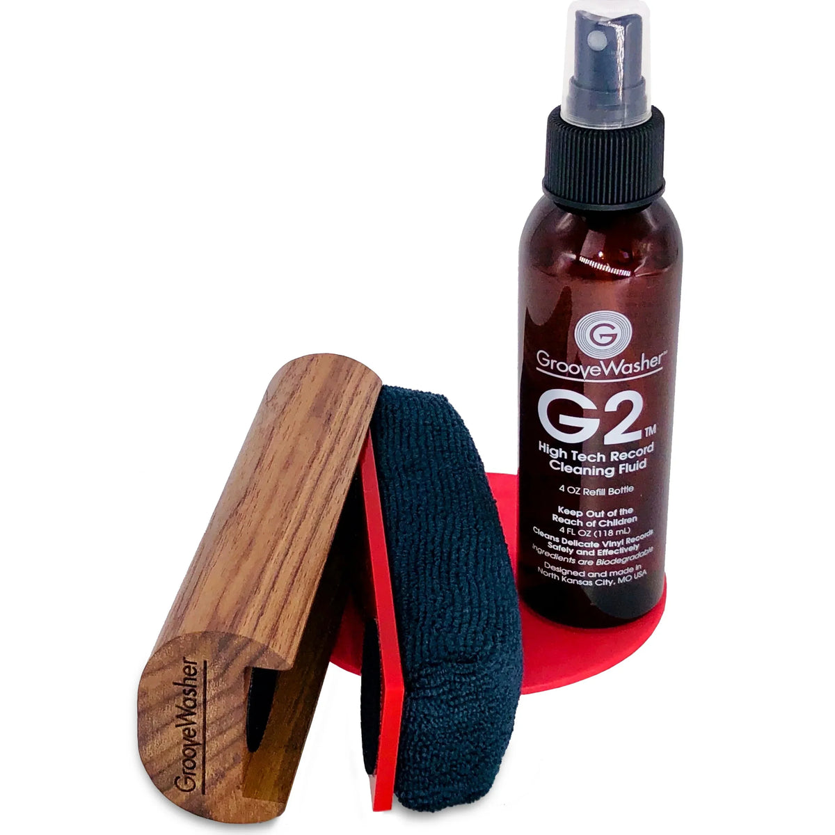Groovewasher - Record Cleaning Kit in Walnut