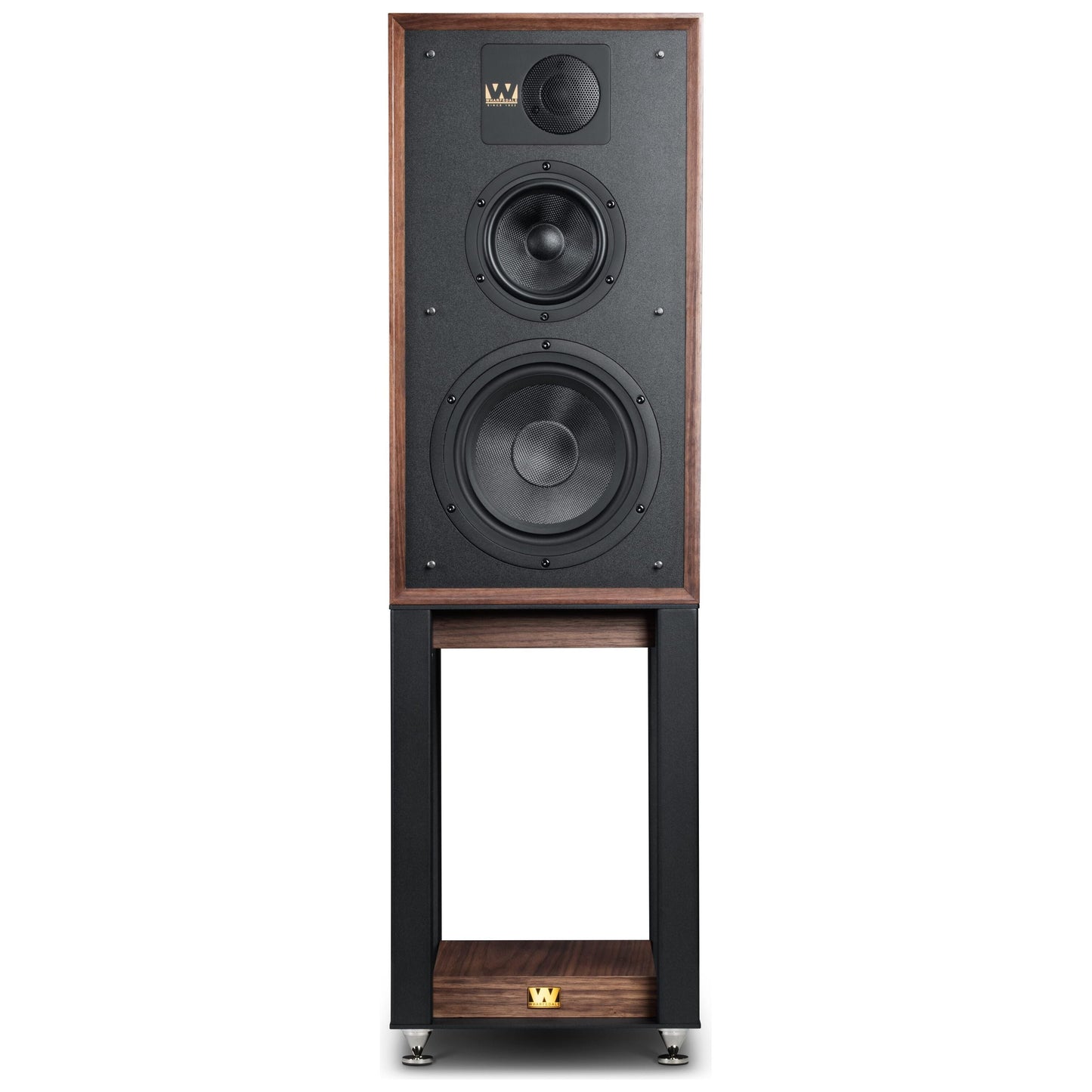 Wharfedale - Linton 85th Anniversary Walnut Bookshelf Speakers With Stands