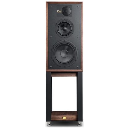 Wharfedale - Linton 85th Anniversary Walnut Bookshelf Speakers With Stands
