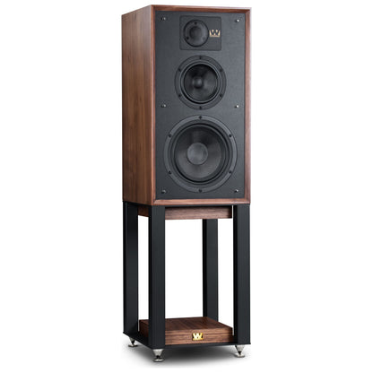 Wharfedale - Linton 85th Anniversary Walnut Bookshelf Speakers With Stands
